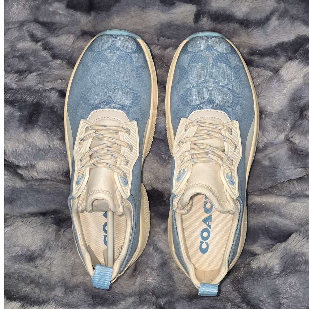 NWB Coach C270 Tech Runner signature canvas chambray‎ blue/cream size 5 EU  35.5 - Picture 6 of 10